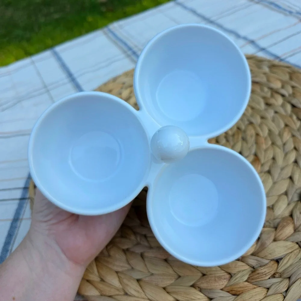 Pampered‎ Chef Simple Additions Polka Dot Serving Tray Bowl Condiment SET 13.5